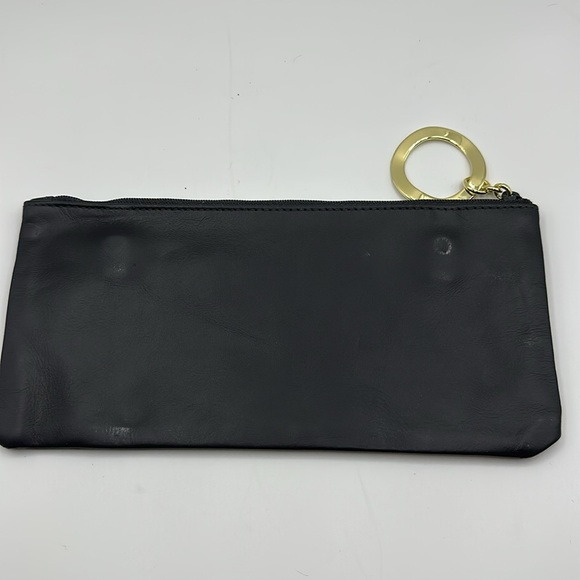 Ippolita Black Leather Jewelry Cosmetic bag pouch NEW 9x4" - Picture 5 of 8